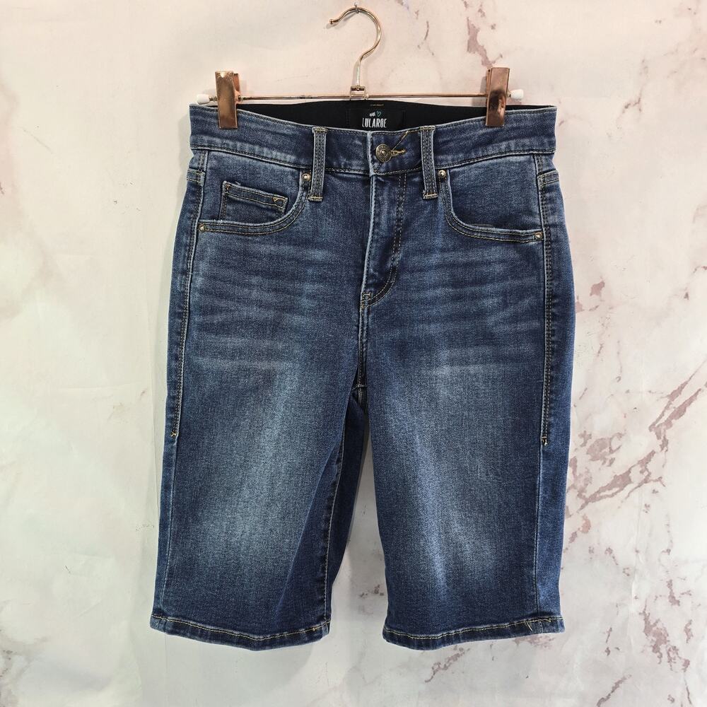 Lularoe Shorts Womens 26 Denim Medium Wash High Rise Bermuda Jeans